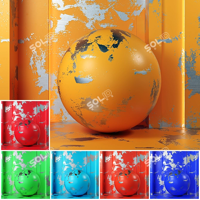 Painted Metal Textures 4k Set 3D model image 1