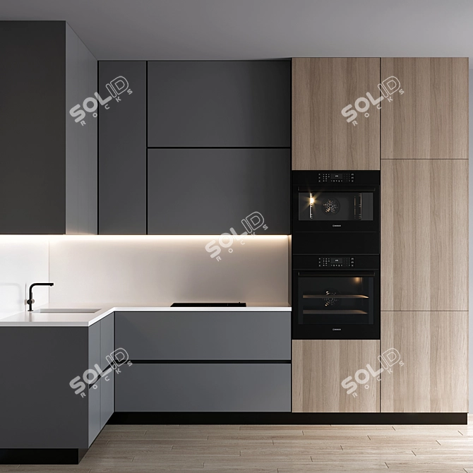 Russian Kitchen Design with Minimalist Style 3D model image 1