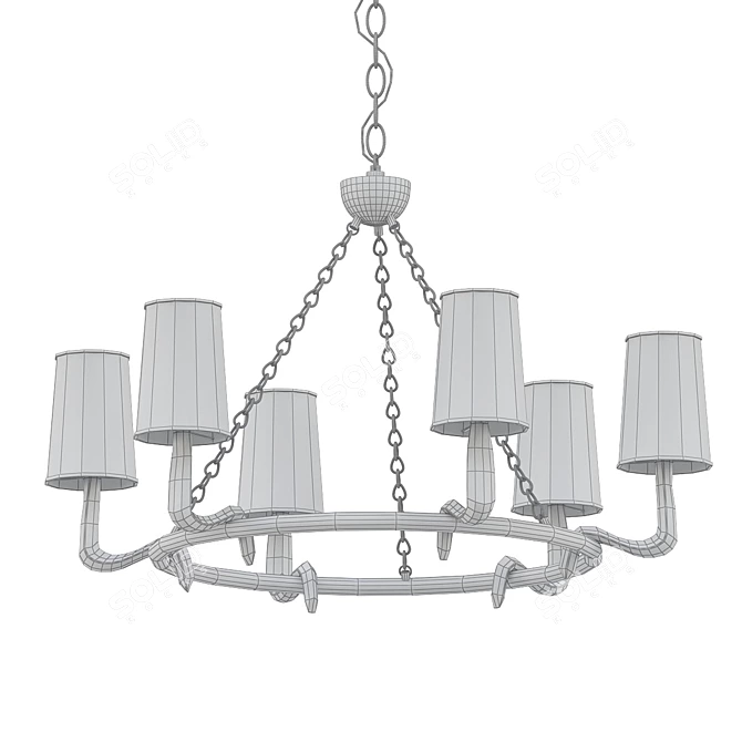 Elegant Gaya Medium Chandelier 3D model image 2