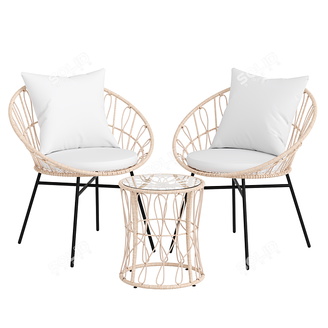 Rattan Patio and Garden Furniture Kit 3D model image 1