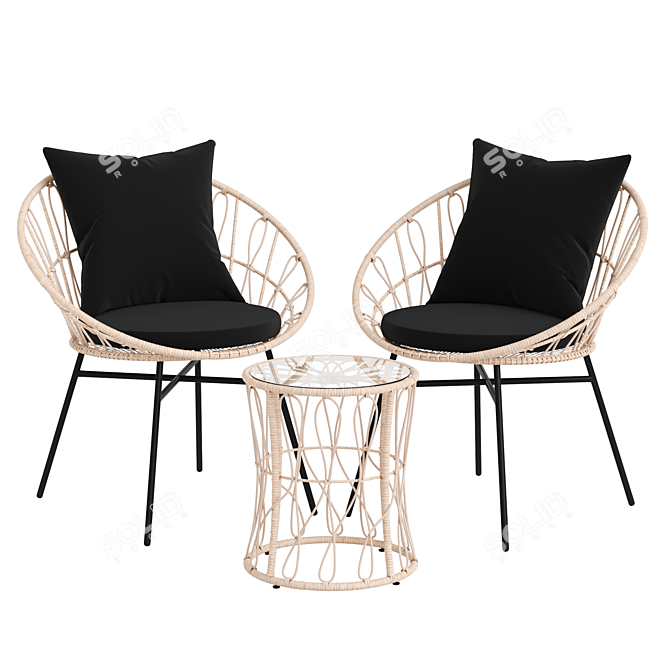 Rattan Patio and Garden Furniture Kit 3D model image 2