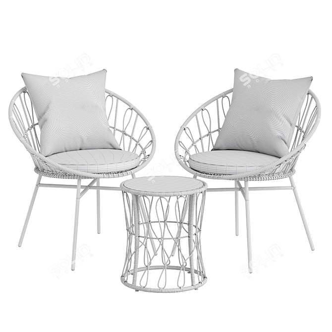 Rattan Patio and Garden Furniture Kit 3D model image 7