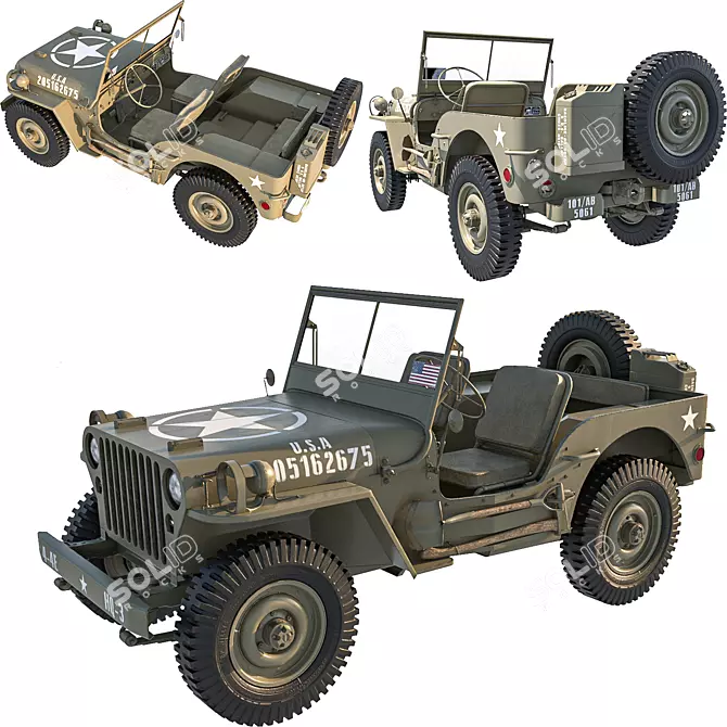  Jeep Willys MP 1942 Model 3D model image 1