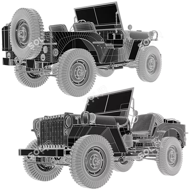  Jeep Willys MP 1942 Model 3D model image 7