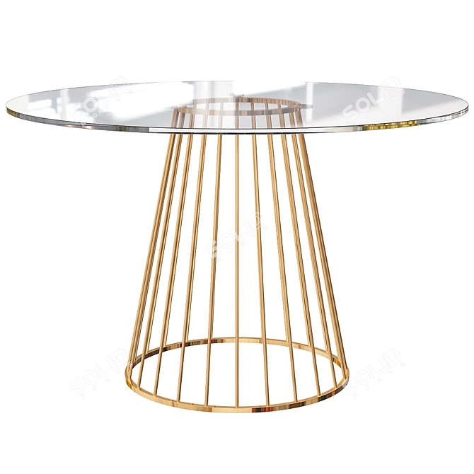 Transparent Gold Liverpool Table 3D model image 1