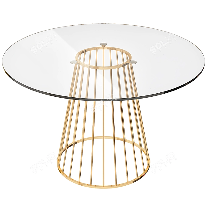 Transparent Gold Liverpool Table 3D model image 2