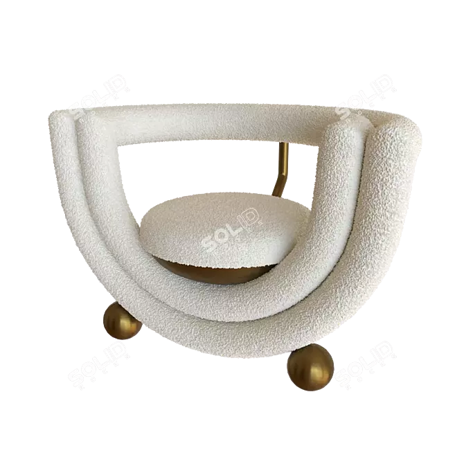 Bongo 44.7712 Beige Bronze Chair 3D model image 1