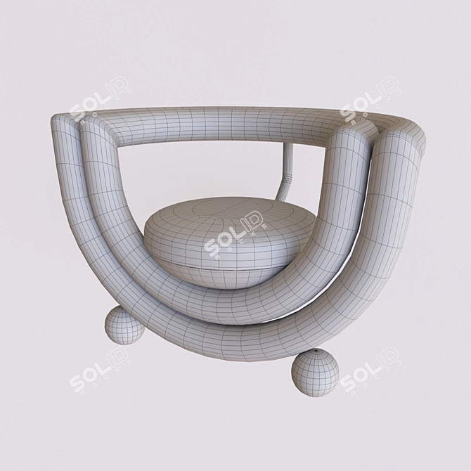 Bongo 44.7712 Beige Bronze Chair 3D model image 2