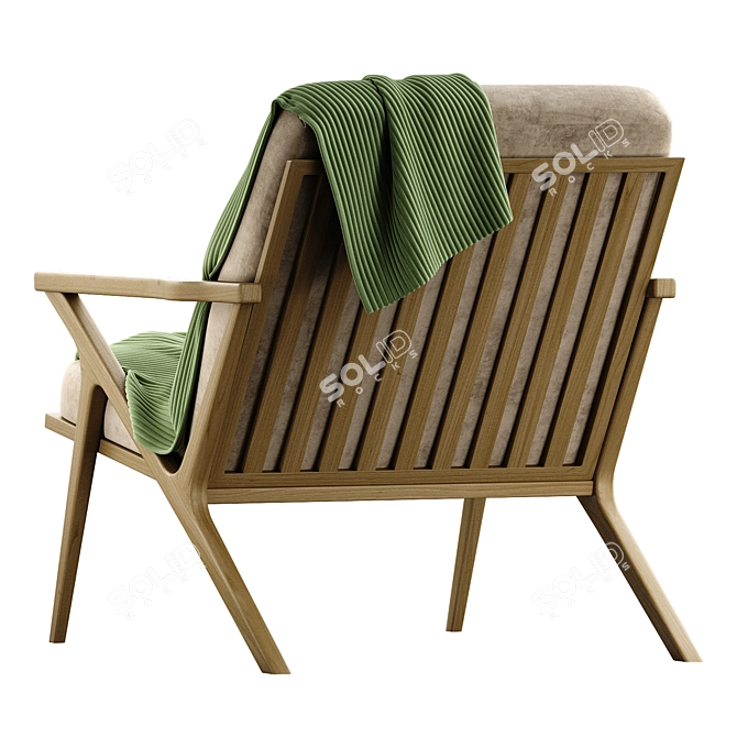 Modern Wood Frame Armchair Crate & Barrel 3D model image 3