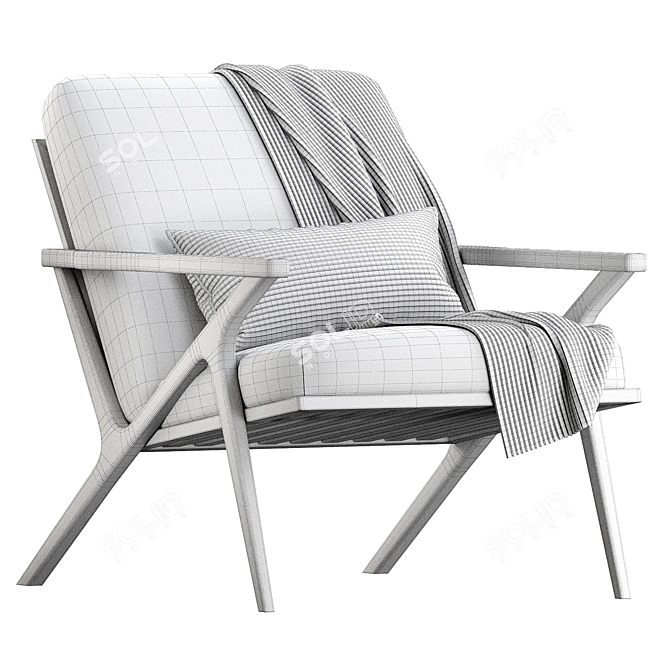 Modern Wood Frame Armchair Crate & Barrel 3D model image 4