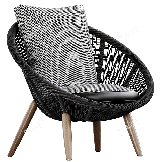 Modern Minimalist Cord Armchair in Millimeters 3D model image 1