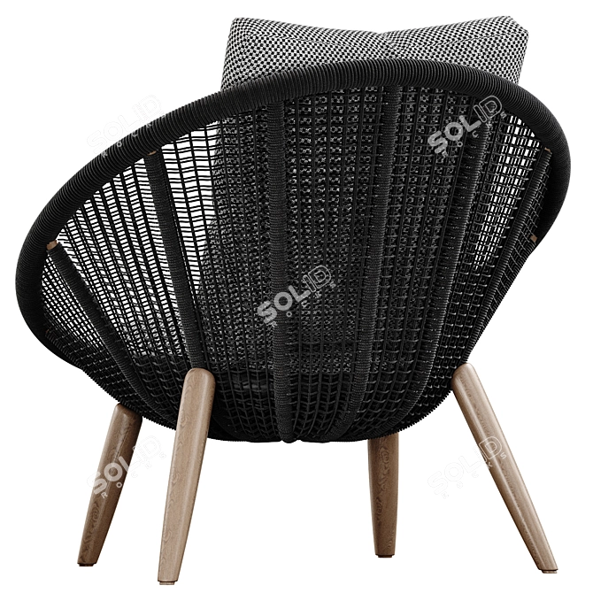 Modern Minimalist Cord Armchair in Millimeters 3D model image 2