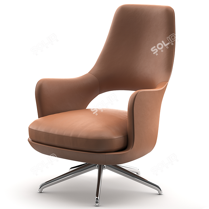 Elegant Flexform Eliseo Armchair 3D model image 3