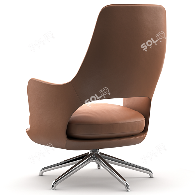 Elegant Flexform Eliseo Armchair 3D model image 4