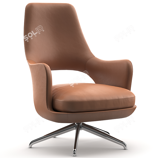 Elegant Flexform Eliseo Armchair 3D model image 8