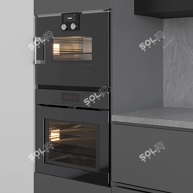  Modern Kitchen 3D Model Set 3D model image 3