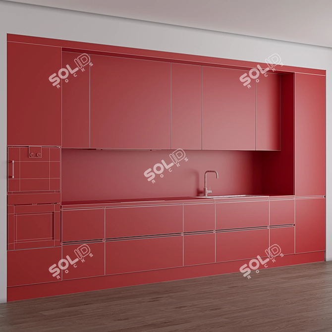  Modern Kitchen 3D Model Set 3D model image 4