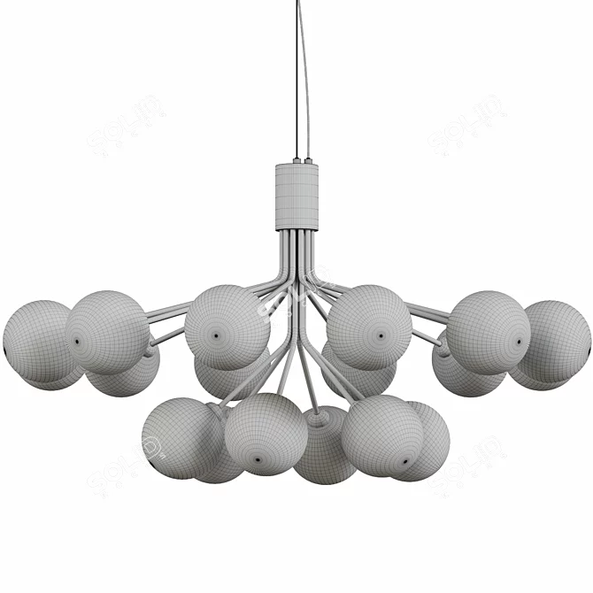 Golden Brass Pendant Lamp APIALES 3D model image 2