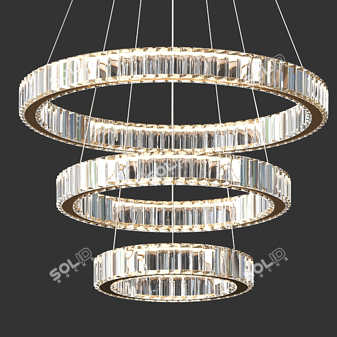 Bertolda 3 Rings Pendant Light 3D model image 1