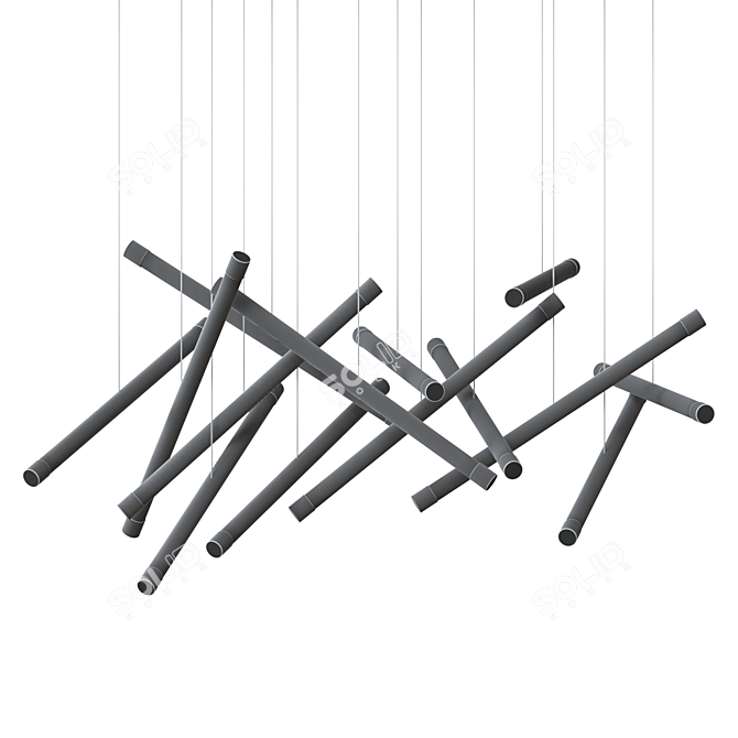 Modern LED Chandelier, 47cm 3D model image 3