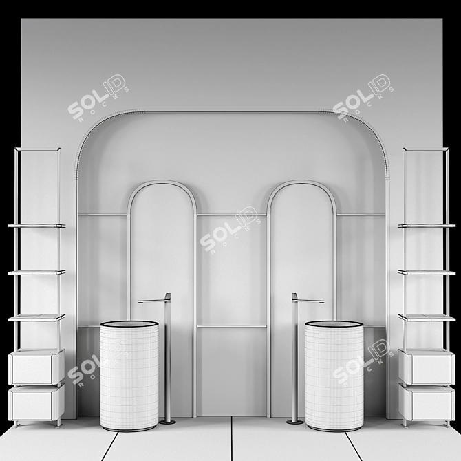 Sleek Bathroom Essentials Set 3D model image 2