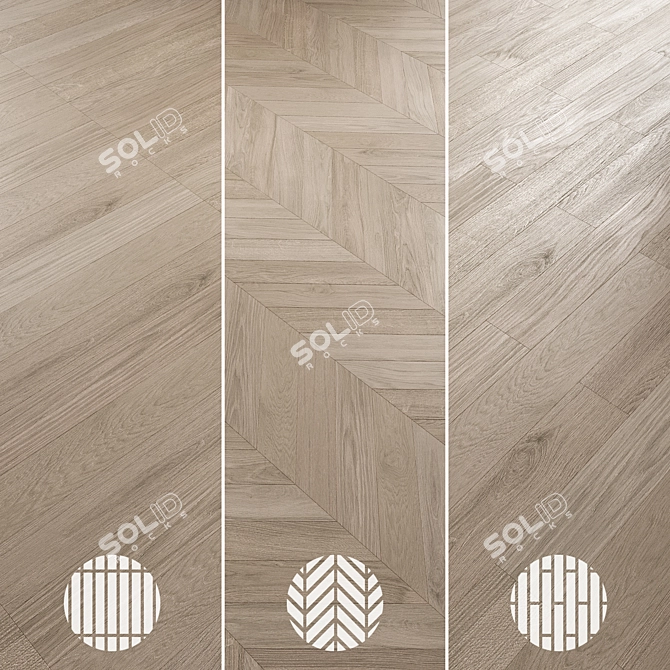 Oak Wood Flooring Collection 3D model image 5