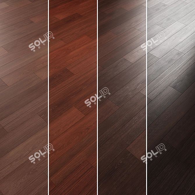 Oak Parquet Flooring Collection 3D model image 4