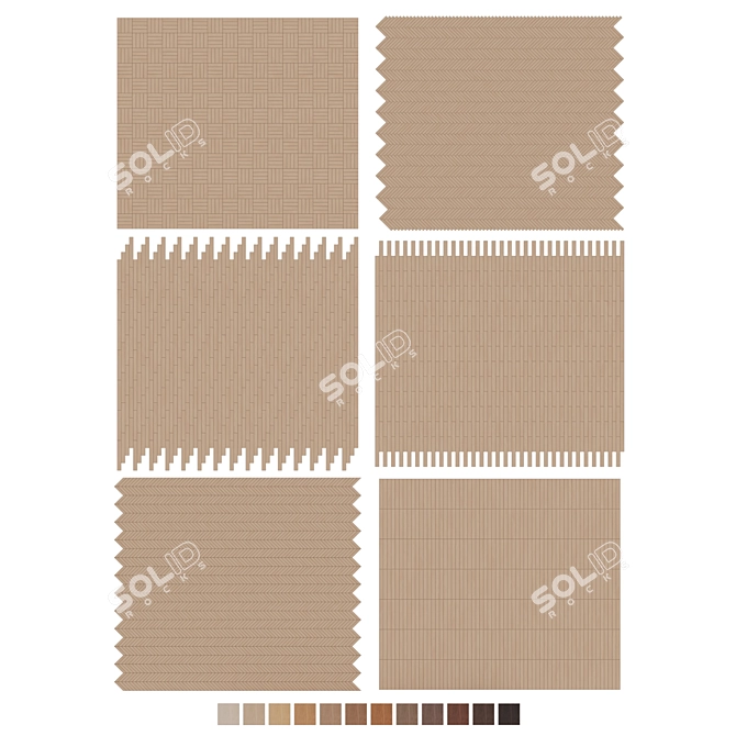 Oak Parquet Flooring Collection 3D model image 7