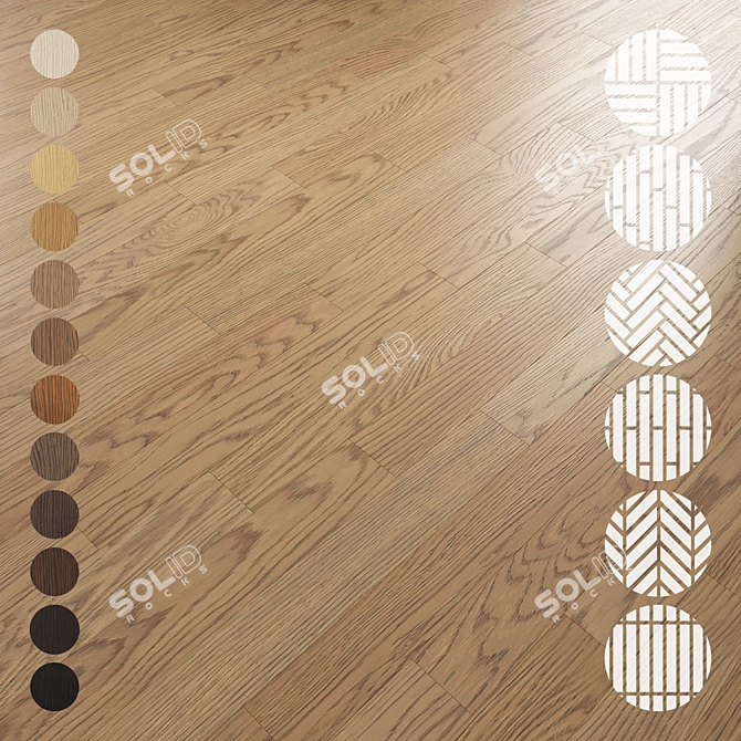  Oak Parquet Flooring Collection 3D model image 1