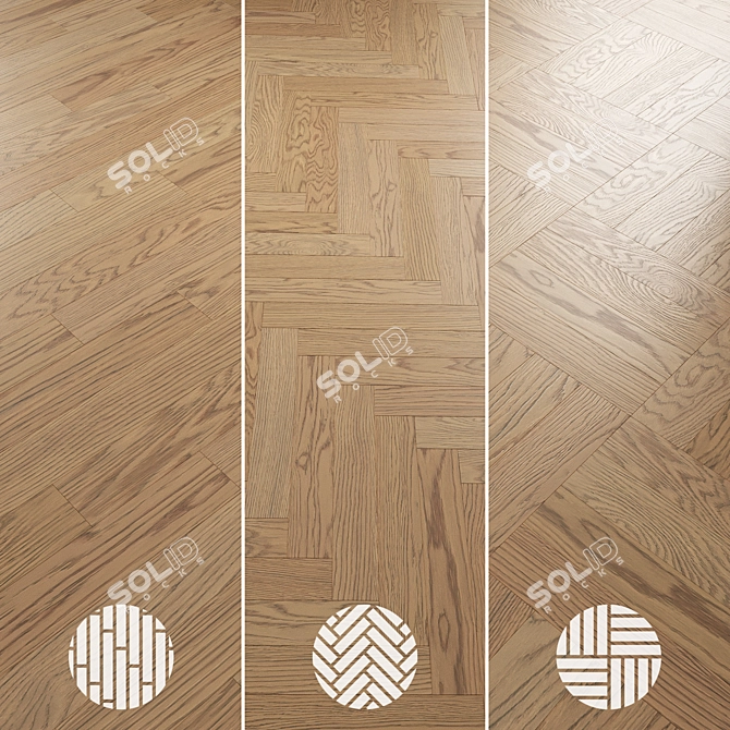  Oak Parquet Flooring Collection 3D model image 5