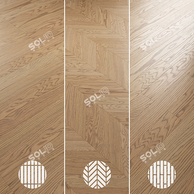  Oak Parquet Flooring Collection 3D model image 6