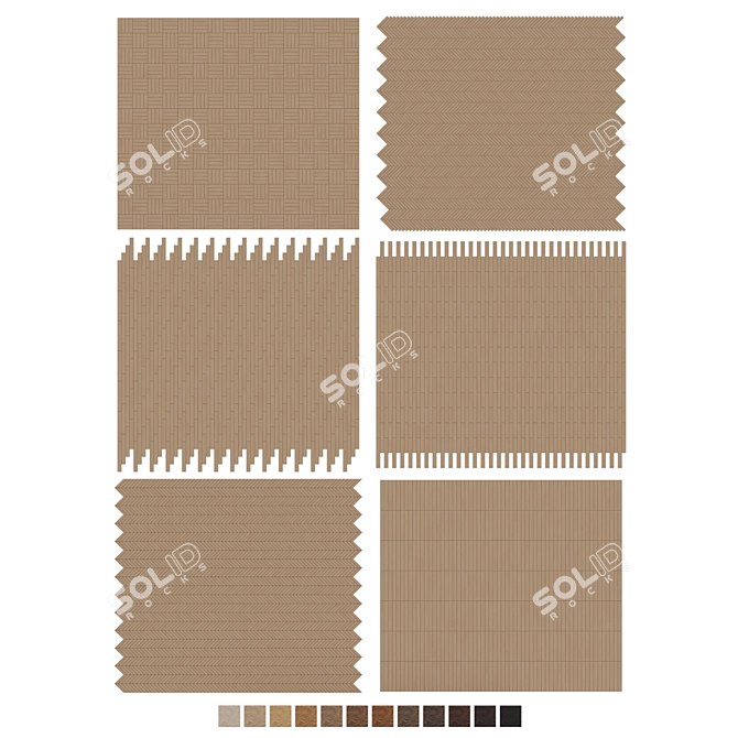  Oak Parquet Flooring Collection 3D model image 7