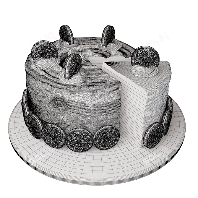 Delicious Oreo Cake 3D Model 3D model image 2