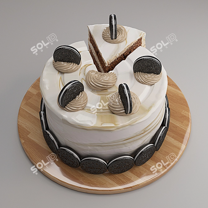 Delicious Oreo Cake 3D Model 3D model image 5