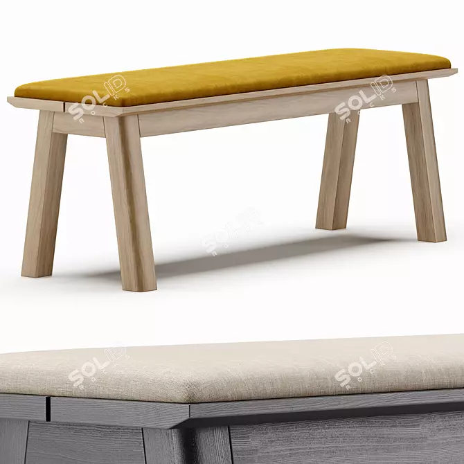 BuzziPicNic Wooden Bench Furnishing 3D model image 1