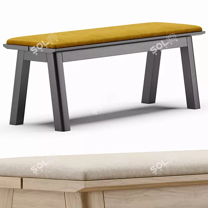 BuzziPicNic Wooden Bench Furnishing 3D model image 2