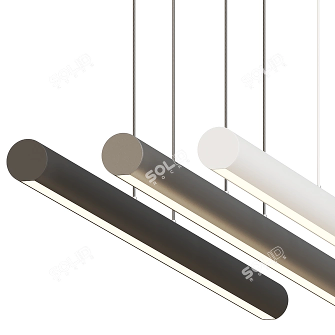 Elegant LED Linear Suspension Light 3D model image 2