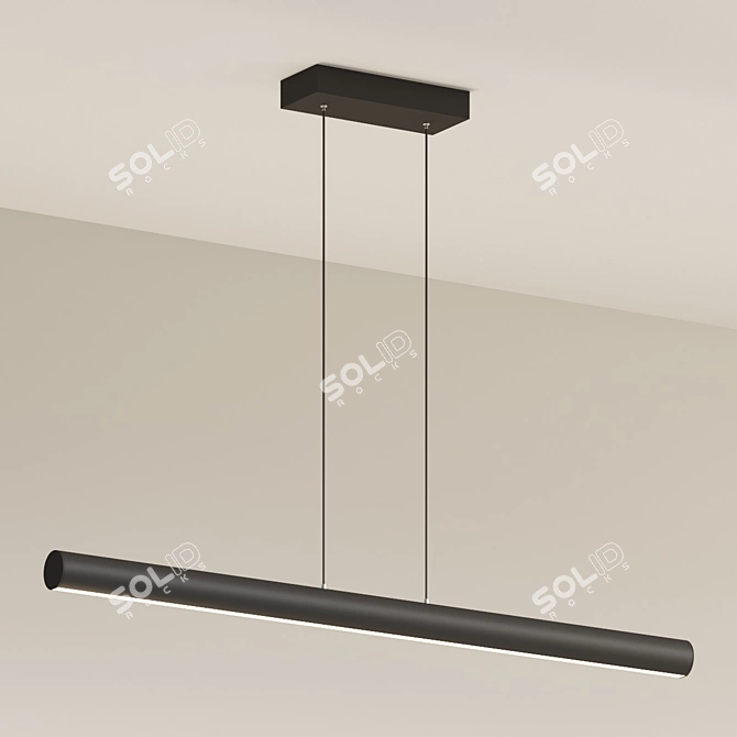 Elegant LED Linear Suspension Light 3D model image 4