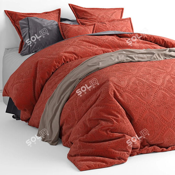 Bianca Terracotta Bedding Set 3D model image 2