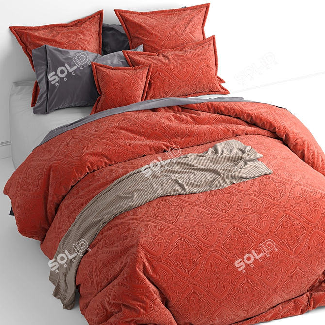 Bianca Terracotta Bedding Set 3D model image 3