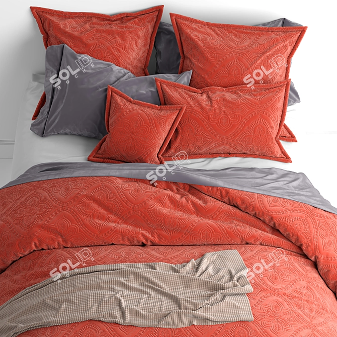 Bianca Terracotta Bedding Set 3D model image 4