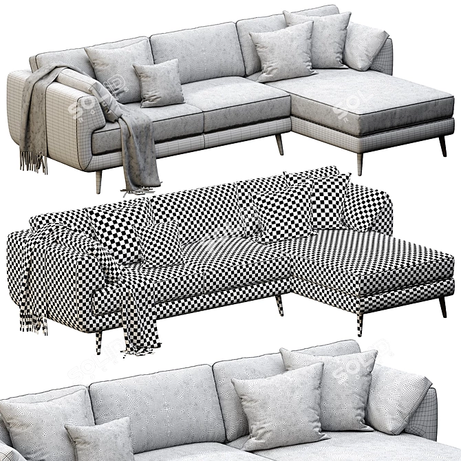 Luxury Chaise Lounge Rimella 3D 3D model image 6