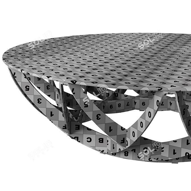 Sleek Aluminum Glass Cocktail Table 3D model image 5