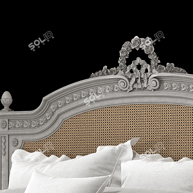 Vintage Louis XVI Cane Bed 3D model image 3