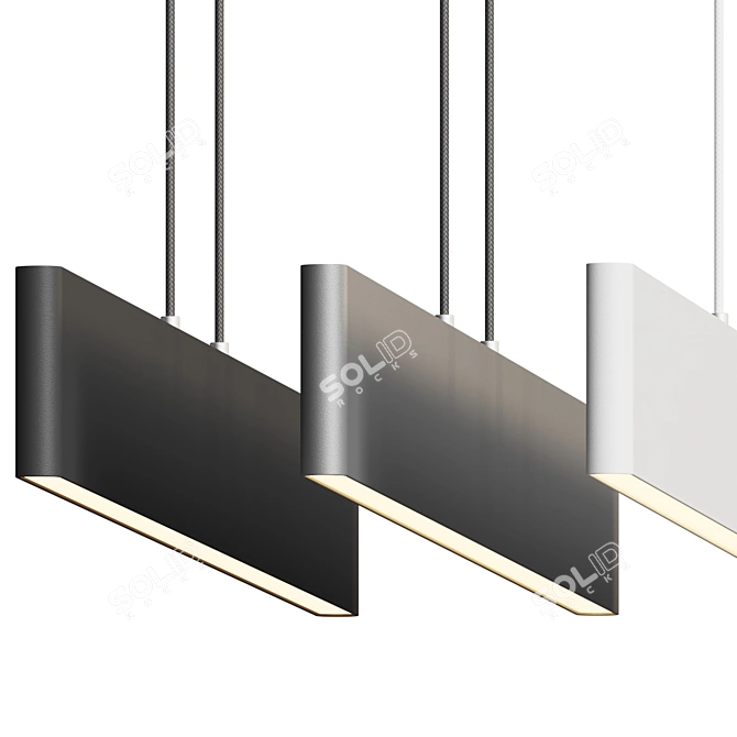 Elegant Minimalist LED Linear Light 3D model image 2