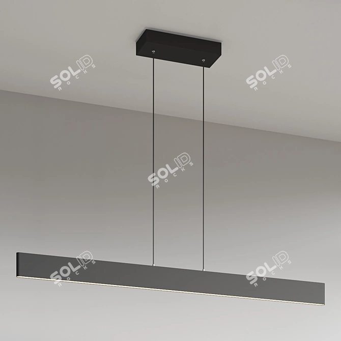 Elegant Minimalist LED Linear Light 3D model image 4