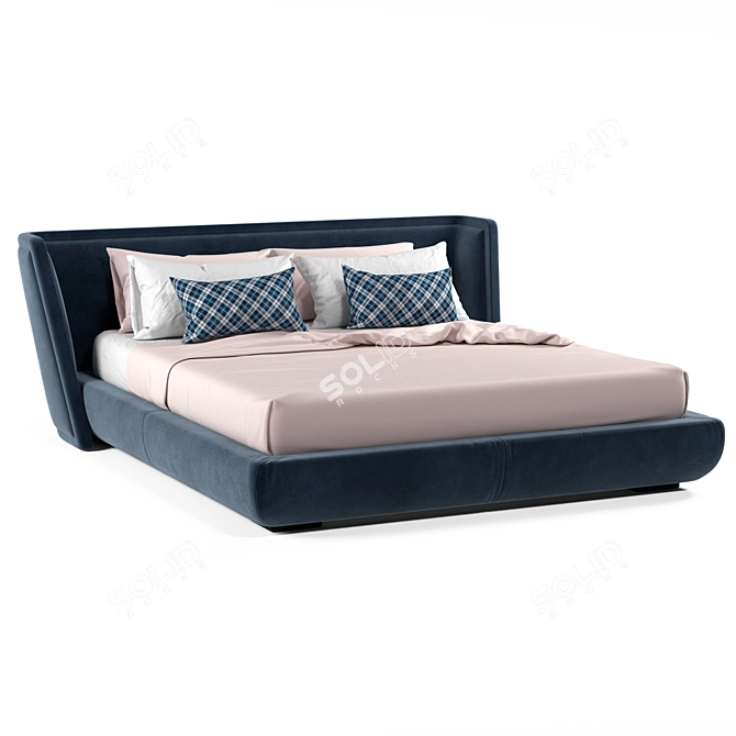  Luxe Leather Bed - Italian Crafted 3D model image 1