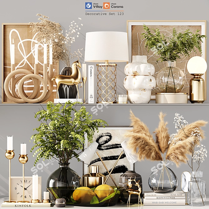 Luxury Decor Set 3D Model 3D model image 1