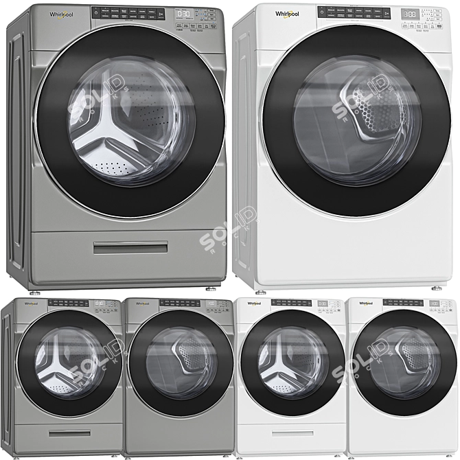 Whirlpool WFW6620HC Washer Dryer Set 3D model image 1