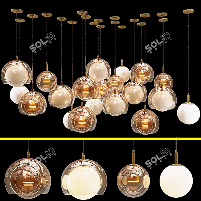  Modular Sfera Pendant Lights 3D model image 3